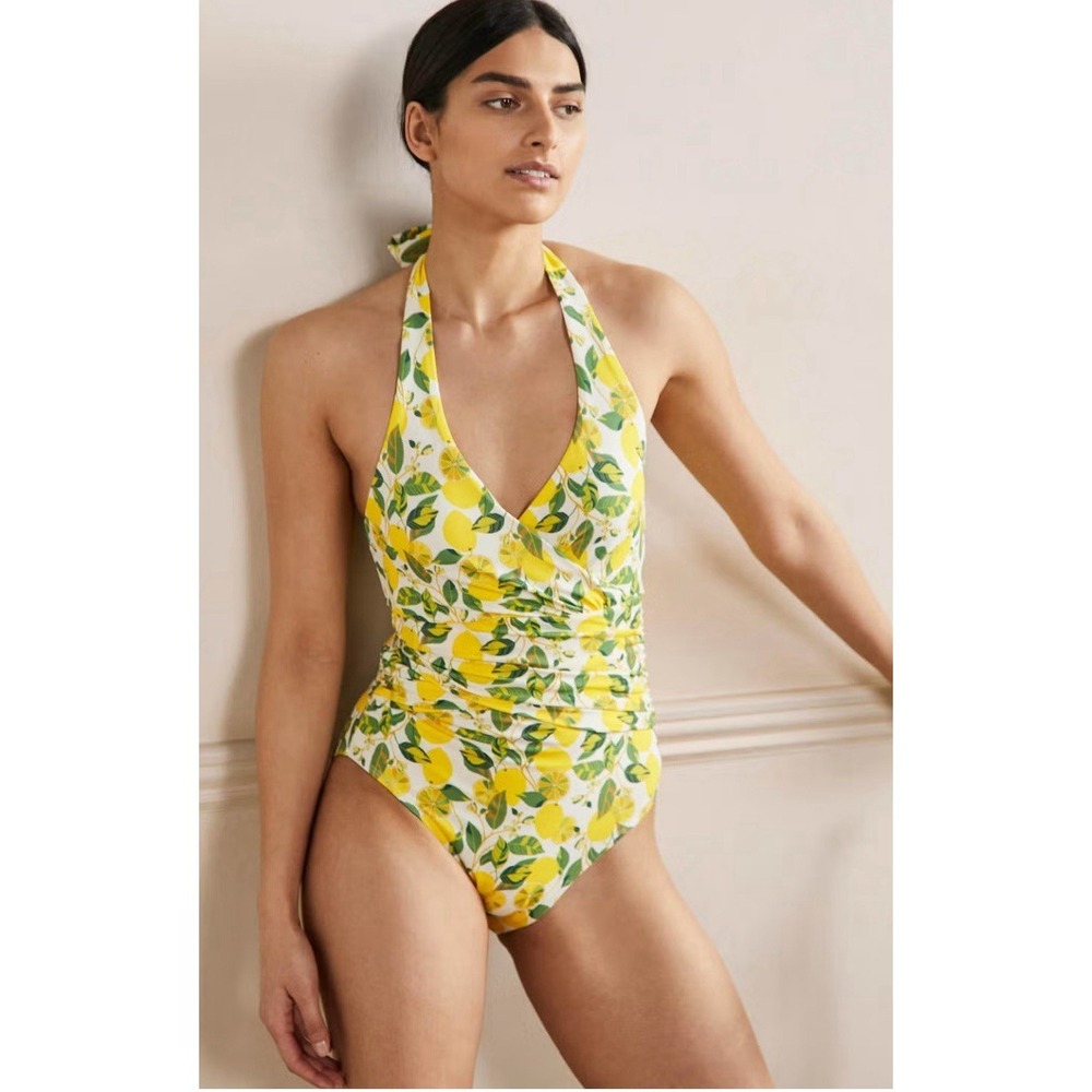 Boden Set Of 2 US 20-22 Long Swimsuits - Lemons & Pineapples Excellent Condition - Picture 2 of 16
